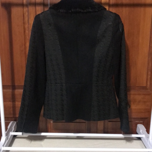 Bebe Houndstooth Fur Collar Jacket- S - Picture 2 of 7